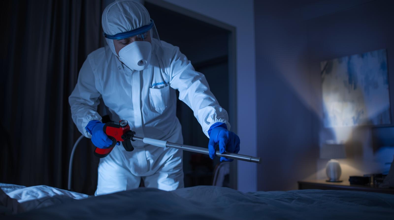 Amwag professional pest control team working in a Cairo home